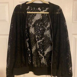 Sheer Black Lace Jacket XL